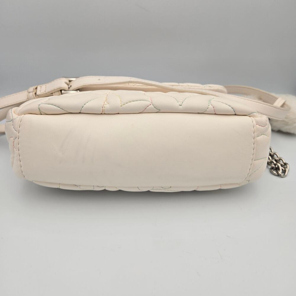 Betsey Johnson Luv Betsey Butterfly Quilted Crossbody Bag Cream Small Cute - Picture 10 of 16
